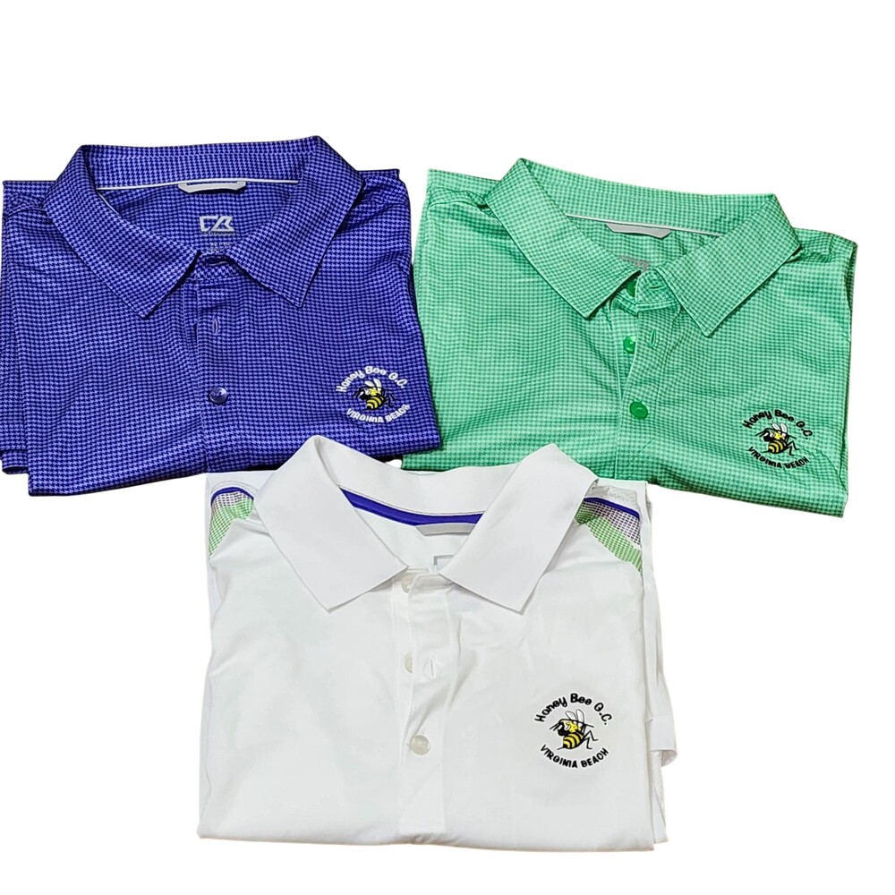 Cutter & Buck Polo Shirt Mens XL White Lot of 3 CB DryTec Performance Golf